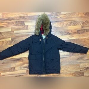 Woolrich Black Puffer Jacket with Fur Hood